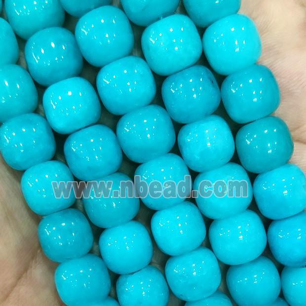 Teal Jade Barrel Beads Dye
