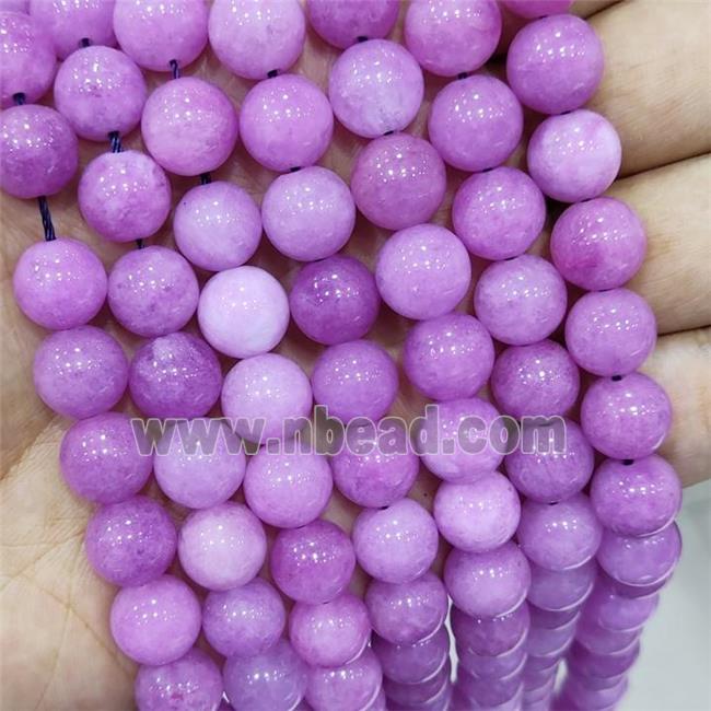 Lavender Spong Jade Beads Smooth Round