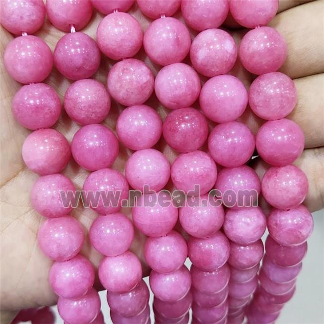 Pink Spong Jade Beads Smooth Round