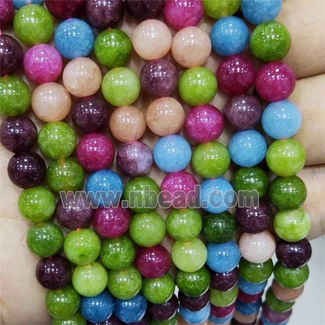 Spong Jade Beads Smooth Round Mix Color