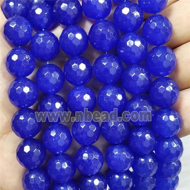 Blue Jade Beads Dye Faceted Round