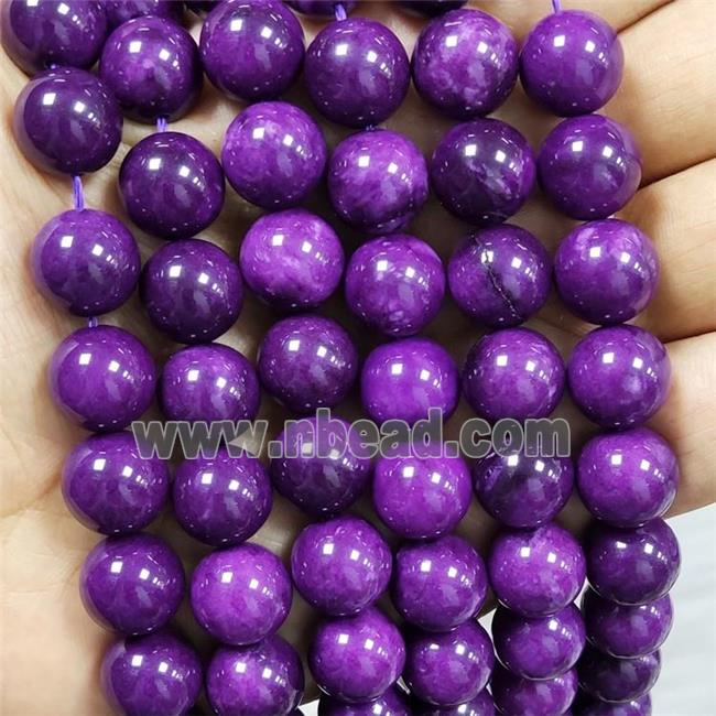 Purple Sugilite Beads Dye Smooth Round