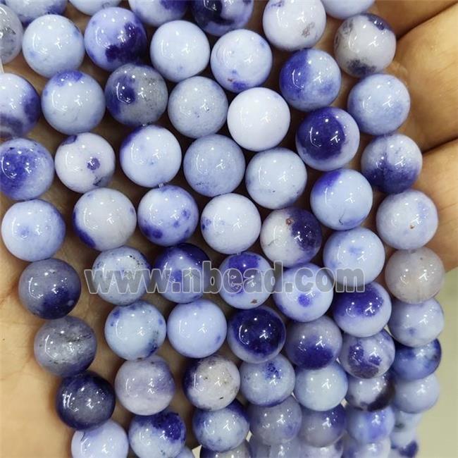 Jade Beads BluePurple Dye Smooth Round