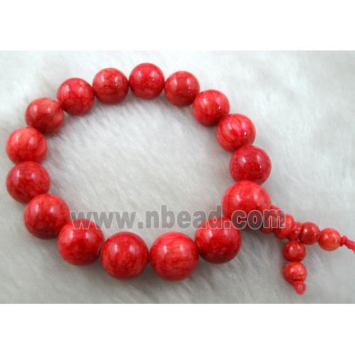Stretch Jade bracelet, Red Turquiose
