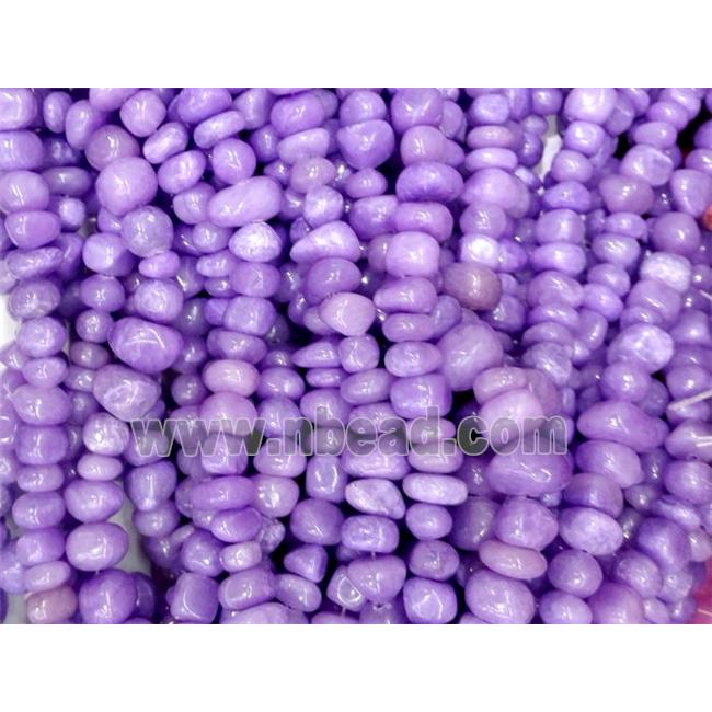 lavender jade beads, freeform chips, stabile