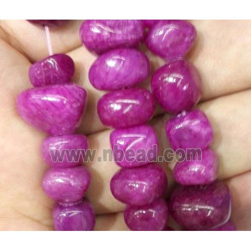 purple jade beads, freeform chips, stabile