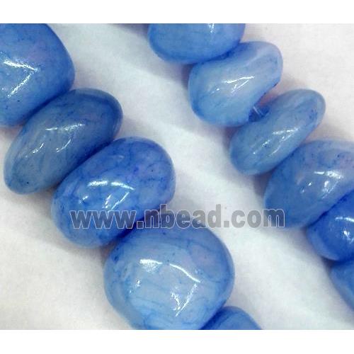 blue jade beads, freeform chips, stabile
