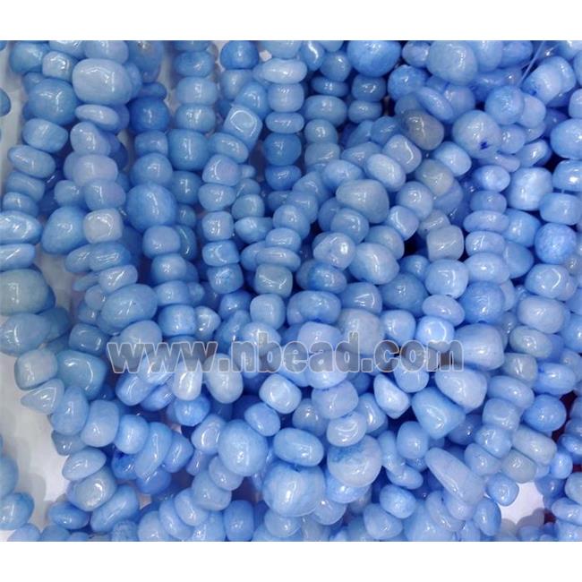 blue jade beads, freeform chips, stabile