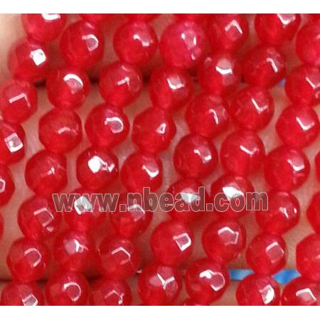 faceted round jade beads, ruby