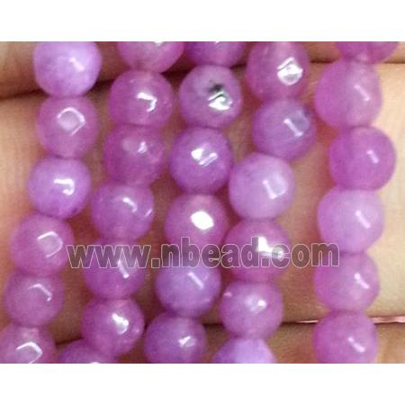purple jade bead, faceted round