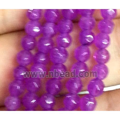 purple jade bead, faceted round