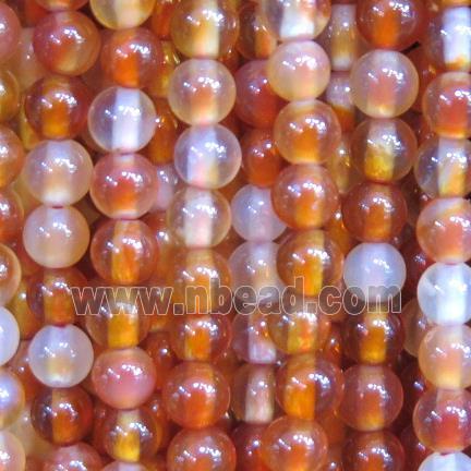 tiny round agate beads, red