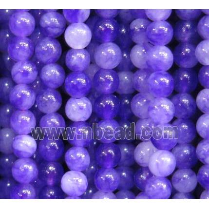 tiny round agate beads, purple dye