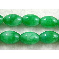 Jade beads, oval, green