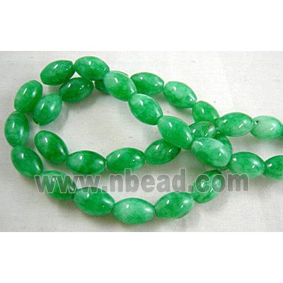 Jade beads, oval, green