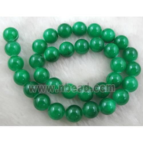 Round Jade bead, dye, stabile, half transparent