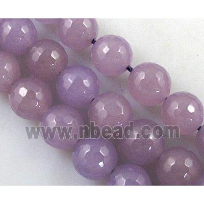 purple Quartzite Jade beads, faceted round