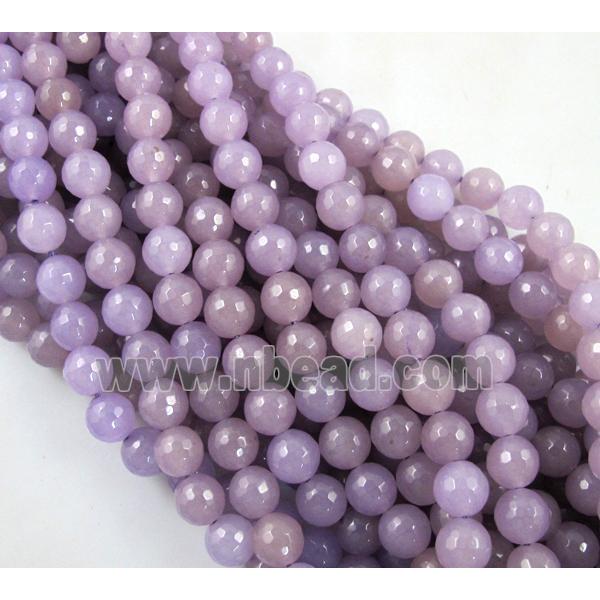 purple Quartzite Jade beads, faceted round
