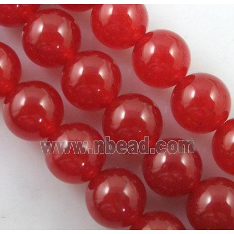 red Quartzite Jade beads, round