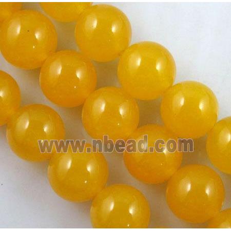 yellow Quartzite Jade beads, round