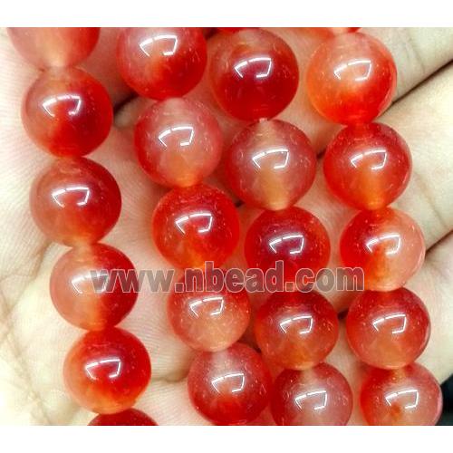 red Malaysia Jade beads, round