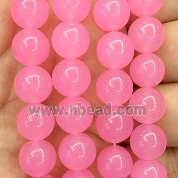 pink Malaysia Jade beads, round