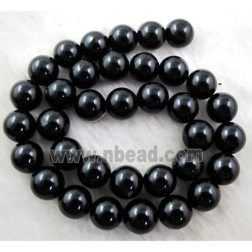 Round Jade beads, dye black