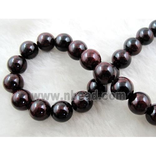 Round Jade beads, darkred dye
