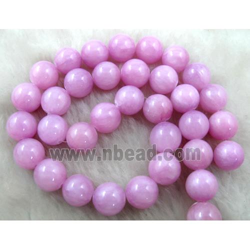 Natural Honey Jade Beads Smooth Round Lavender Dye