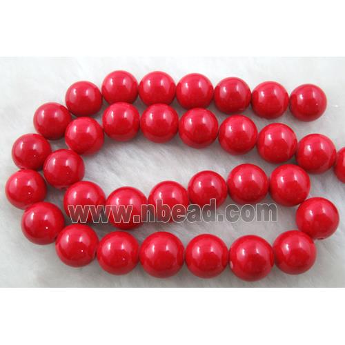 round red Jade gemstone beads, dye, stabile