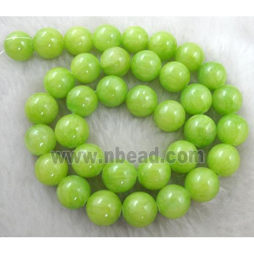 Natural Honey Jade Beads Smooth Round Olive Dye