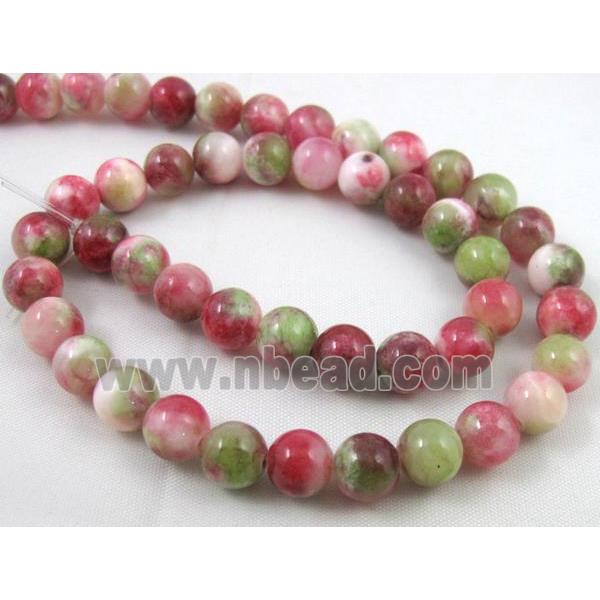 Persia jade bead, round, stabile, colorful
