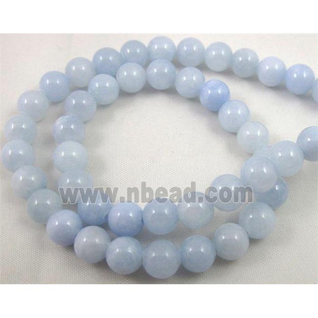 round jade beads, lt.blue, stabile