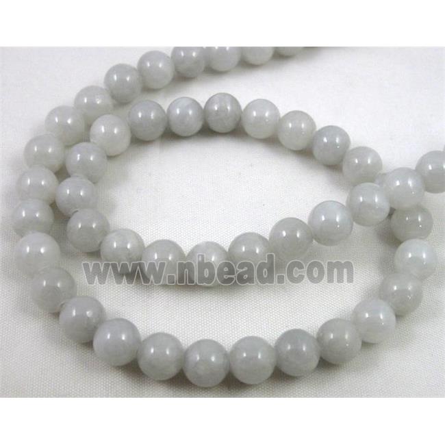 grey jade beads, round, stabile