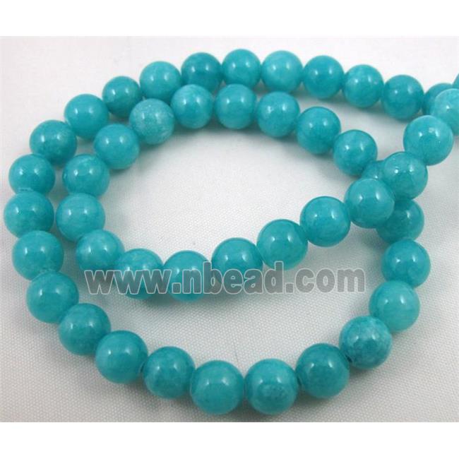 round aqua jade beads, stabile