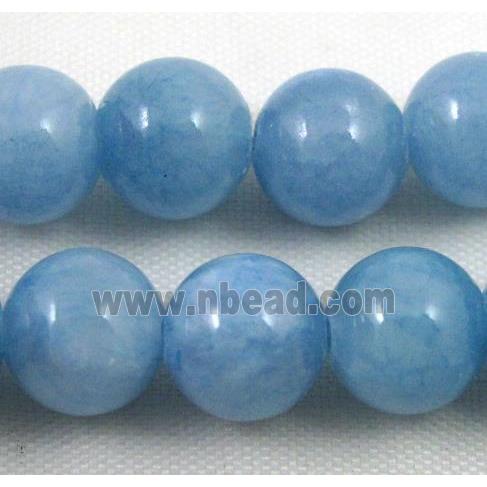 blue jade beads, round, stabile