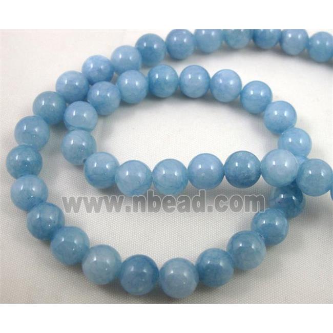 blue jade beads, round, stabile