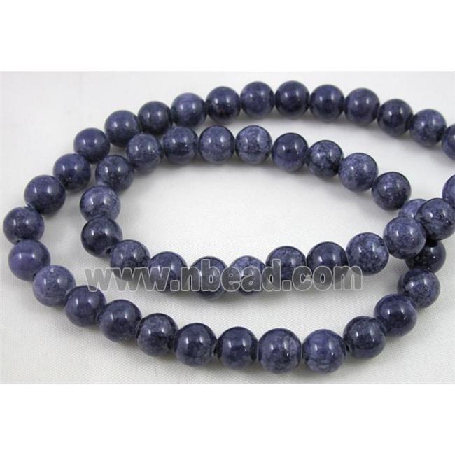 purple jade beads, round, stabile