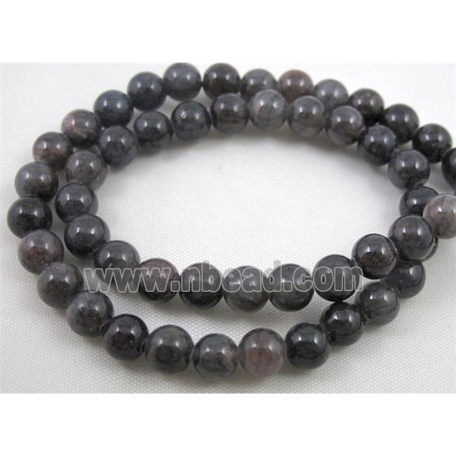 jade beads, grey, round, stabile