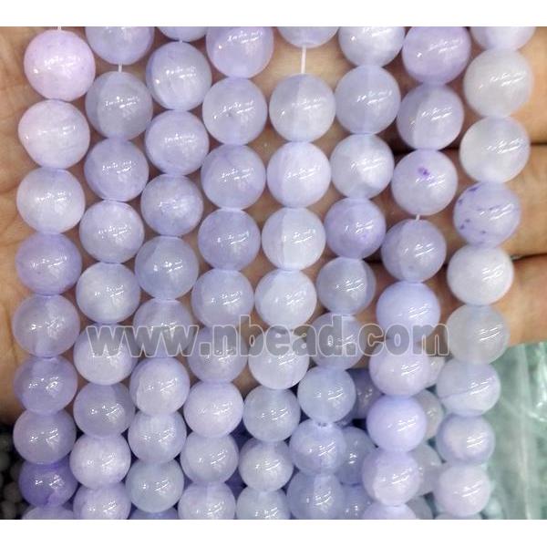 jade bead, round, stabile, lt.purple