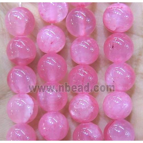 pink jade bead, round, stabile