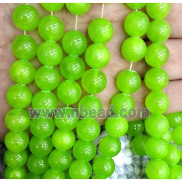 olive jade bead, round, stabile