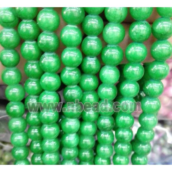 green jade bead, round, stabile