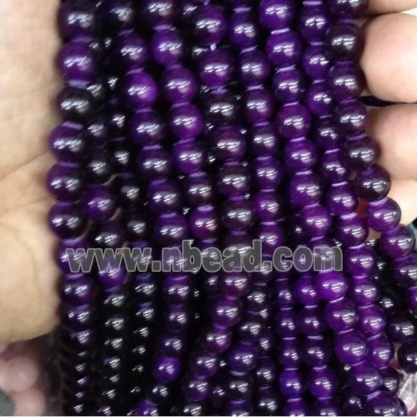 dark-purple jade bead, round, stabile