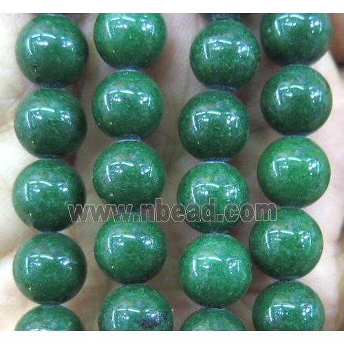 deep green jade bead, round, stabile