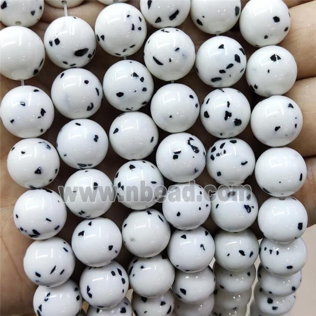 round spotted jade beads