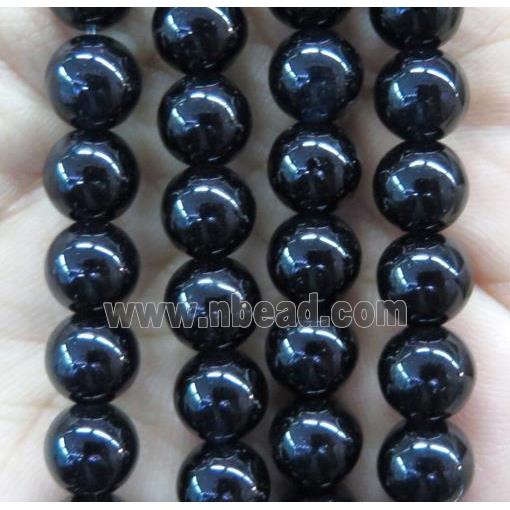round jade stone beads, dye, black