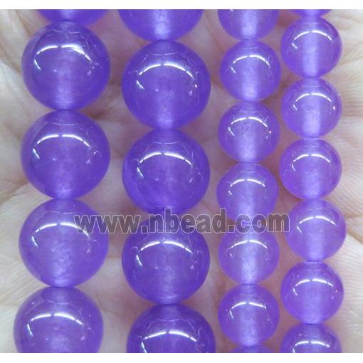round jade stone beads, dye, lavender