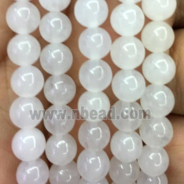 white Malaysia Jade beads, round