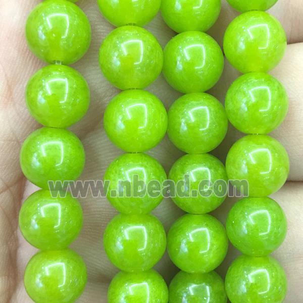 olive Quartzite Jade Beads, round